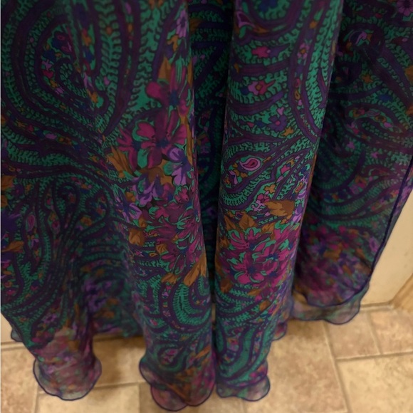 Victorias Secret Vintage Gold Label Lace Trim Multicolor Paisley Nightgown NWT!! - Picture 8 of 14